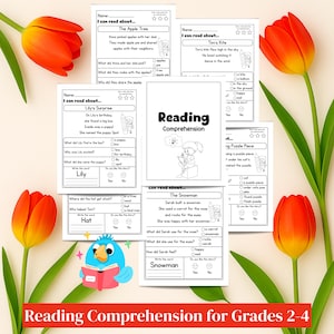 Reading Worksheets for Reading Comprehension Teaching Strategies: 26 Page Phonics & Literacy Activity Pack for Kids