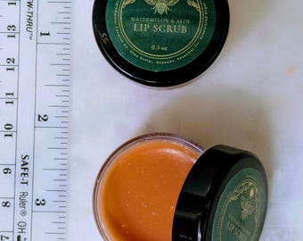 Handmade Exfoliating Lip Sugar Scrub: Natural Shea Butter, Coconut Oil