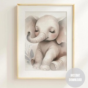 Safari Dream Elephant Nursery Print | Baby Safari Animal Print | Neutral Jungle Nursery Wall Decor | Digital Download  |  Single Print