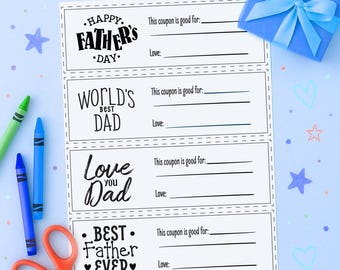 Father's Day Coupons – Instant Download Printable
