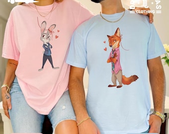 Couple Matching Zootopia Judy Hopps & Nick Wilde Shirt: Disney Mr. Mrs. Movie Fan Tee
