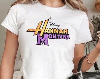 Camiseta infantil Hannah Montana Y2K, Top corto del 20 aniversario de Hannah, Camiseta corta para fans de películas de estrellas del pop de Disney, Camiseta de Magic Kingdom