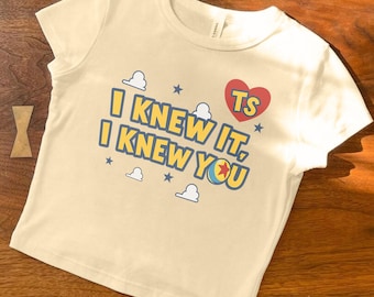 Camiseta infantil retro "Lo sabía, te conocía" de Toy Story TS5, top corto de música country de Disney Pixar Toy Story 5, camiseta sin mangas corta "Mujer Nube de Cielo Azul"