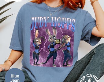 Judy Hopps Zootopia 2 Bunny Police Shirt: Disney Judy and Nick Wilde Kids Tshirt