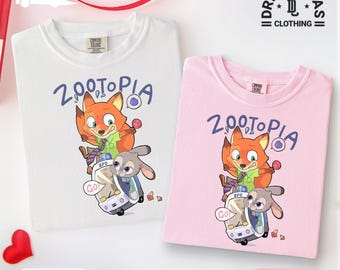 Disney Zootopia Nick And Judy Valentine Shirt: Married Couple Matching Mr. & Mrs. Tee