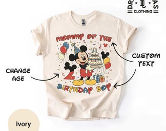 Custom Birthday Boy Disney Mickey Shirt, Youth Cartoon Personalized Birthday Tee, Family Matching Birthday Party Shirt, Customized Name Age