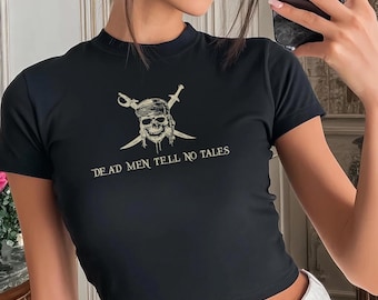Disney Pirates Of The Caribbean Baby Tee, Dead Men Tell No Tales Crop Top, Girls Cropped Tshirt, Woman Crop Tank, Disneyland 2026 Family Tee