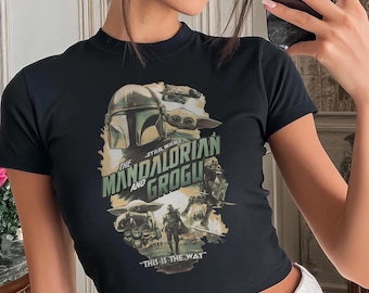 Disney Star Wars Mandalorian and Grogu Baby Tee, This Is The Way Crop Top, May The 4th Woman Crop Tank, Disneyland Starwars Girls Trip Shirt
