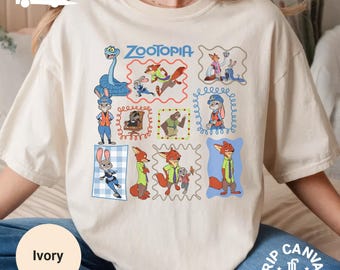 Disney Zootopia Nick Wilde & Judy Hopps Stamp Shirt: Flash Sloth Youth Kids Movie Fan Tee