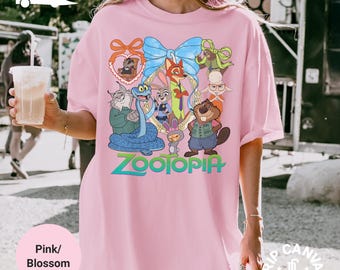Zootopia 2 Character Coquette Bows Shirt: Disney Nick Wilde & Judy Hopps Youth Movie Fan Tee