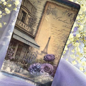 Segnalibro Midnight in Paris, collezione di segnalibri Parisian Lavender, estetica romantica, regalo per gli amanti dei libri, segnalibro Parigi, cancelleria Parigi