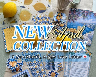 April Snail Mail Bundle Mediterranean Calm, Pen Pal Letter, Self Care Mail, Happy Mail Gift, Stickers & Bookmark Set,Free Shipping Worldwide