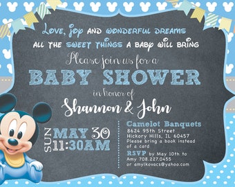 Mickey Mouse Baby Shower Etsy