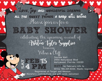 Mickey Baby Invite Etsy Mickey Baby Invite Etsy