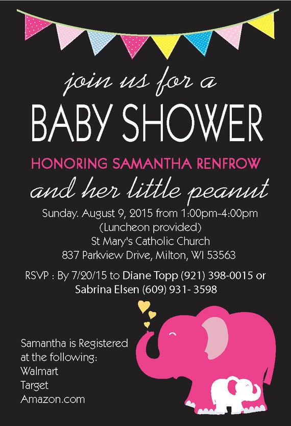 Printable Elephant Baby Shower invitation | Etsy
