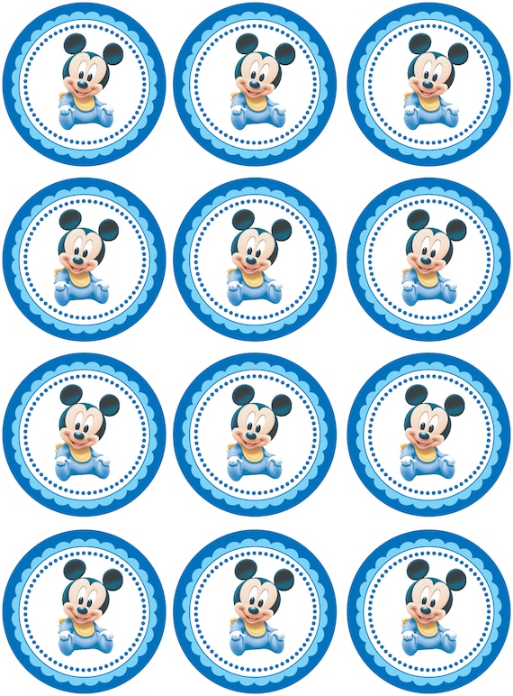 Baby Mickey Printable Cupcake Toppers Etsy México