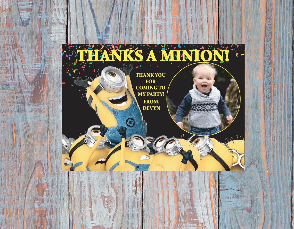 Minion photo Merci carte bricolage | Etsy