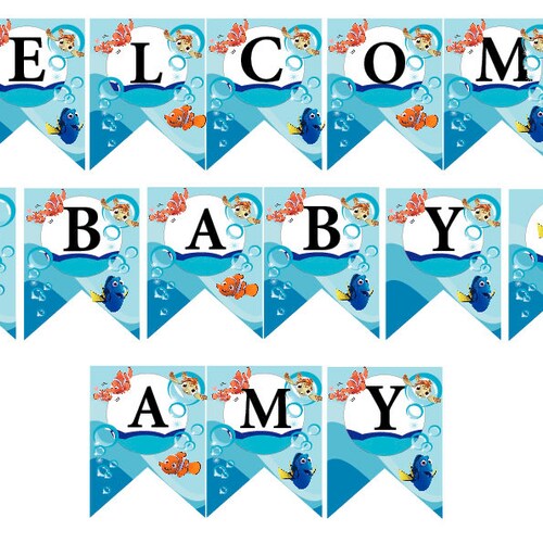 Finding Nemo Baby Shower Custom DIY Printable Banner Etsy