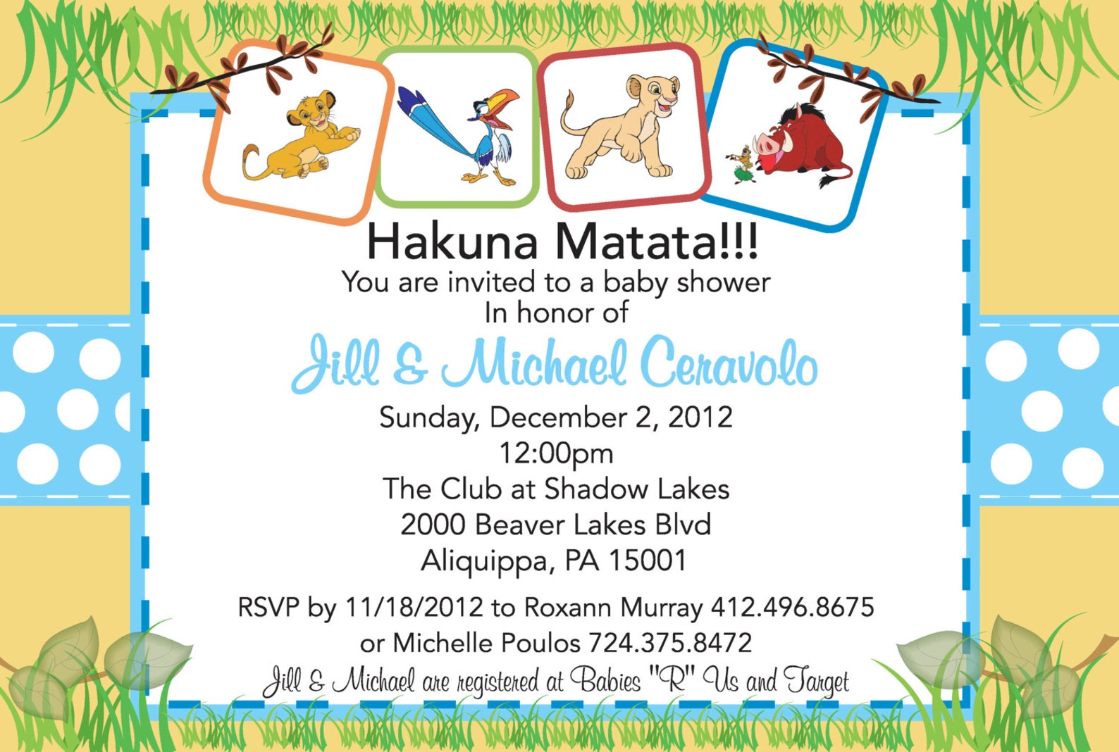 Lion King Baby Shower Invitation Etsy