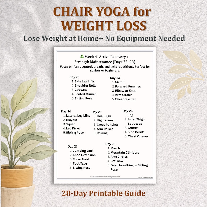 Chair Yoga for Seniors: 28-Day Seated Exercise PDF (Printable Workout Plan) image 10