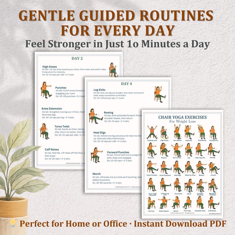 Chair Yoga for Seniors: 28-Day Seated Exercise PDF (Printable Workout Plan) image 11