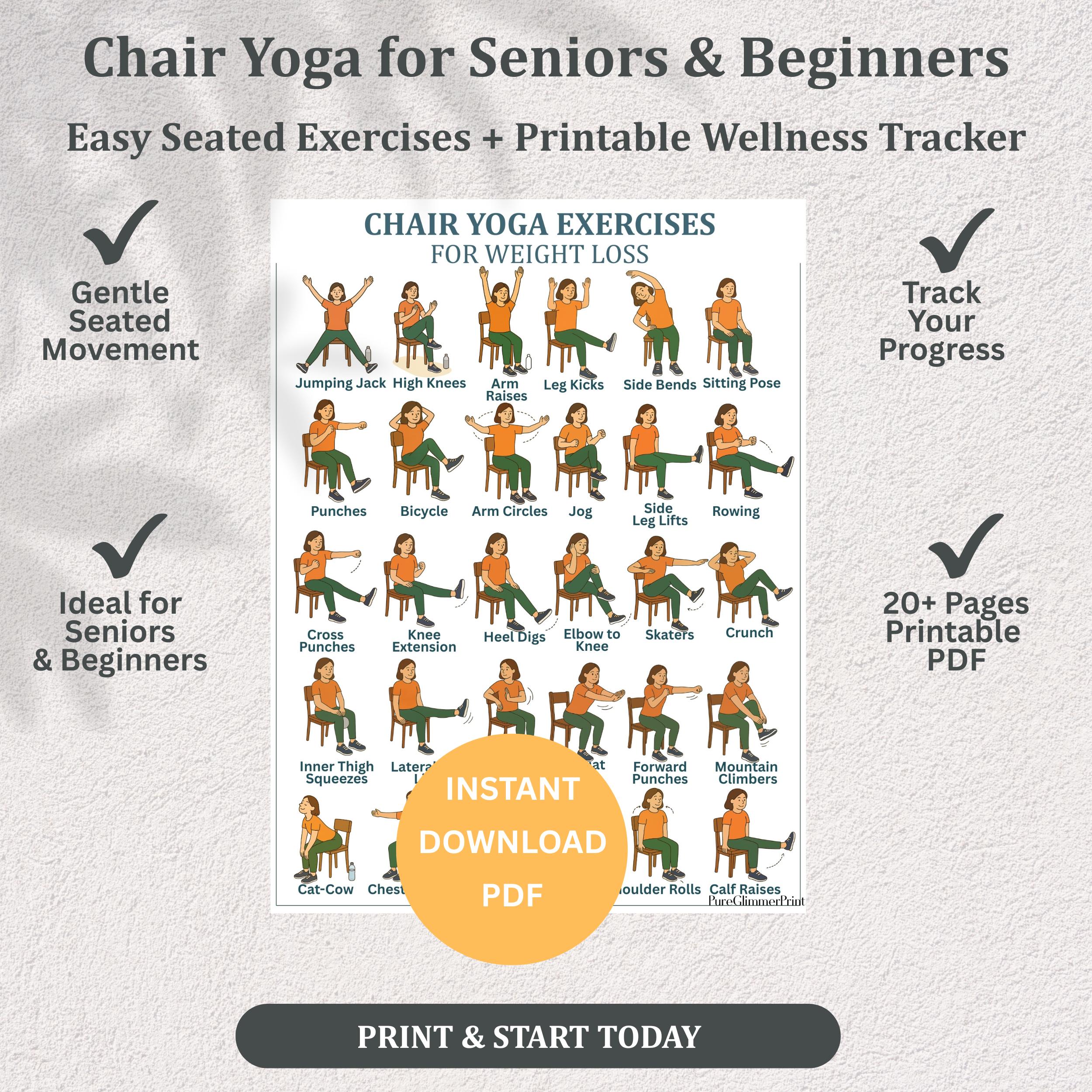Free Printable Chair Yoga Exercises for Weight Loss: Easy & Effective Moves