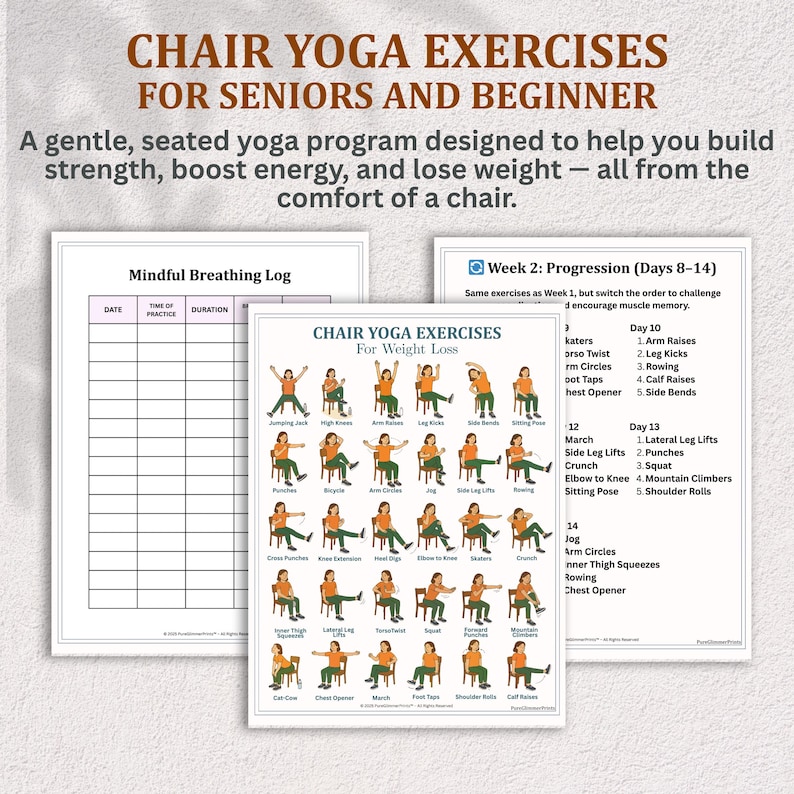 Chair Yoga for Seniors: 28-Day Seated Exercise PDF (Printable Workout Plan) image 8