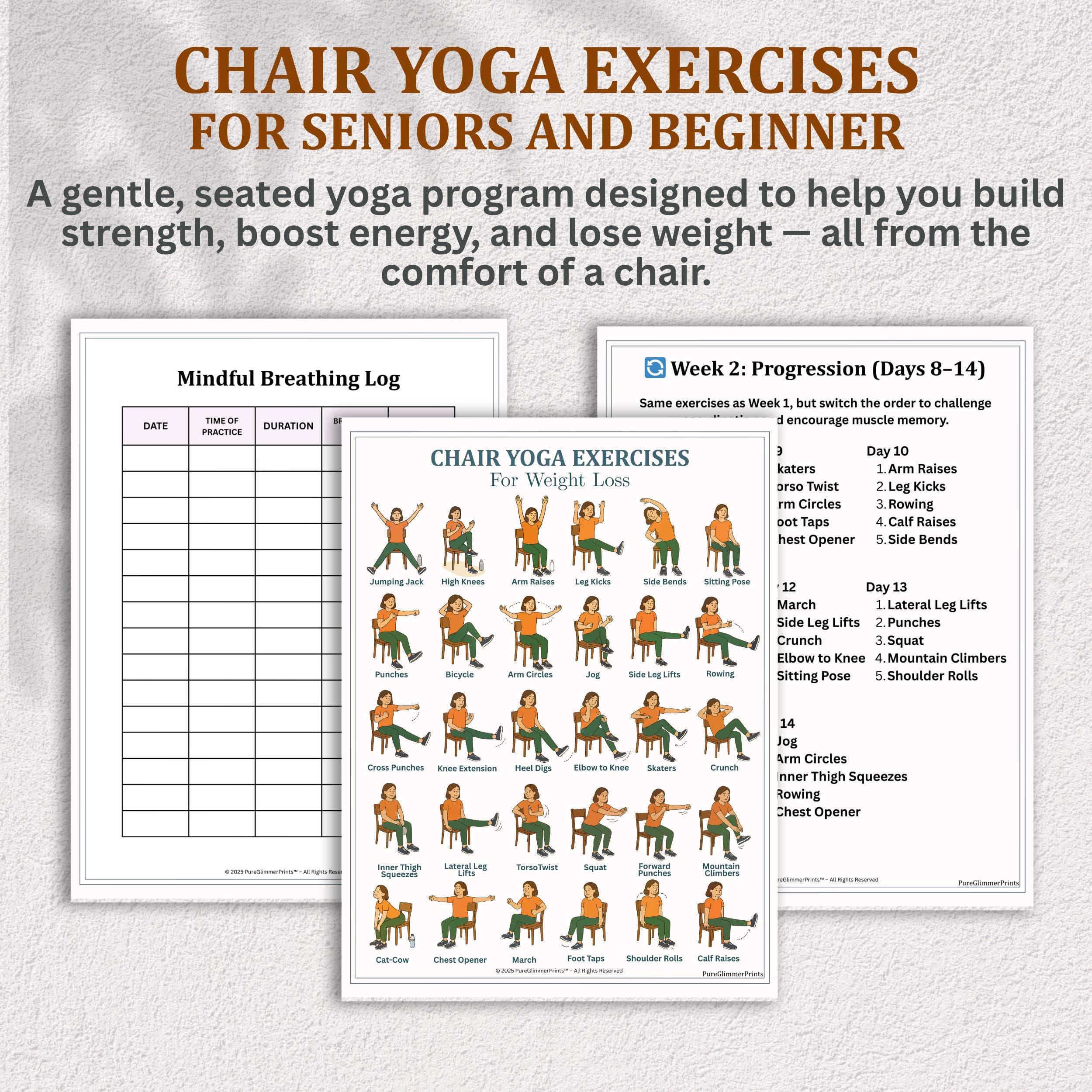 28-day Chair Yoga for Seniors: Gentle Exercises for Weight Loss ...