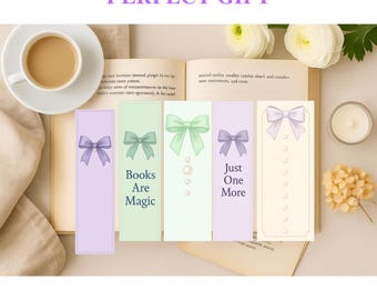 Printable Bookmarks: Book Lover Gift, Teacher Appreciation (Digital Download)