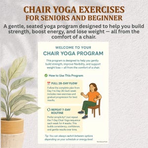 Chair Yoga for Seniors: 28-Day Seated Exercise PDF (Printable Workout Plan) image 3