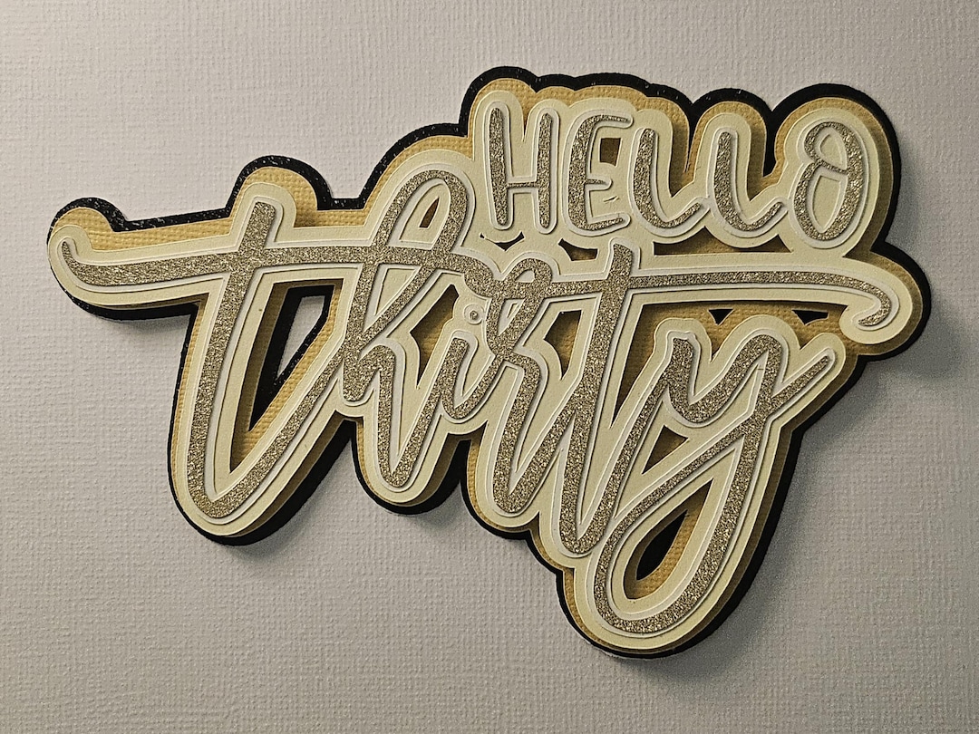 Glitter Hello Thirty Cake Topper – Handmade 30th Birthday Decoration - Etsy