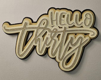 グリッターのHello Thirtyケーキトッパー - 手作りの30歳の誕生日デコレーション