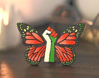 Pin de Palestina • Pin llamativo de cuero pintado a mano