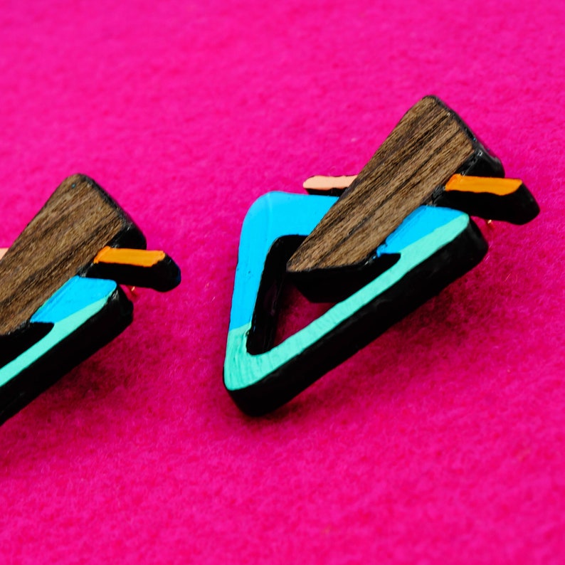 The most unique leather STATEMENT EARRINGS on Etsy These are the perfect gift for your bestfriend, teacher, sorority sister or yourself image 2