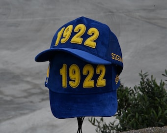 SGRho Trucker Hat | Royal Blue & Gold, Sigma Gamma Rho Paraphernalia
