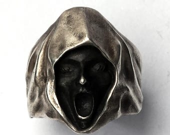 Ascetic Monk–  Gothic Face Ring