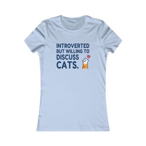 Introverted Cat Lover Tee, Women&#39;s T-Shirt for Cat Lovers, Fun Gift for Introverts, Casual Outfit, Pet Owner Apparel