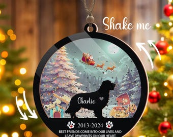 Dog Memorial Ornament, Personalized Dog Ornament, Pet Loss Remembrance Gift with Custom Name, Dates & Quote,Sympathy Keepsake for Dog Lovers