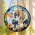 Custom Stained Glass Photo Suncatcher, Personalized Family Portrait Window Hanging, Unique Picture Gift