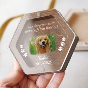 Personalized Dog Memorial Keepsake Box – Custom Pet Photo Gift, Pet Fur Holder, Loss of Dog Sympathy Gift, Pet Remembrance Display