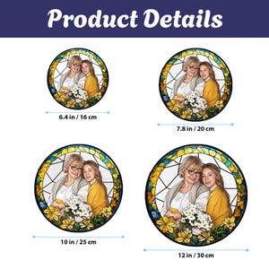 Custom Stained Glass Photo Suncatcher, Personalized Family Portrait Window Hanging, Unique Picture Gift image 19