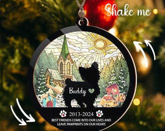 Dog Memorial Ornament, Personalized Dog Ornament, Custom Pet Loss Keepsake with Name & Dates, Sympathy Gift for Dog Lovers,Remembrance Decor