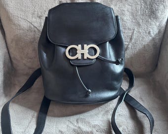 Vintage Salvatore Ferragamo Gancini leather backpack