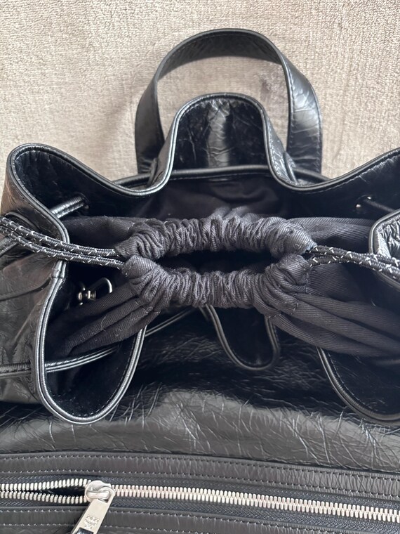 MCM Black drawstring Backpack Rücksack Leder - image 5