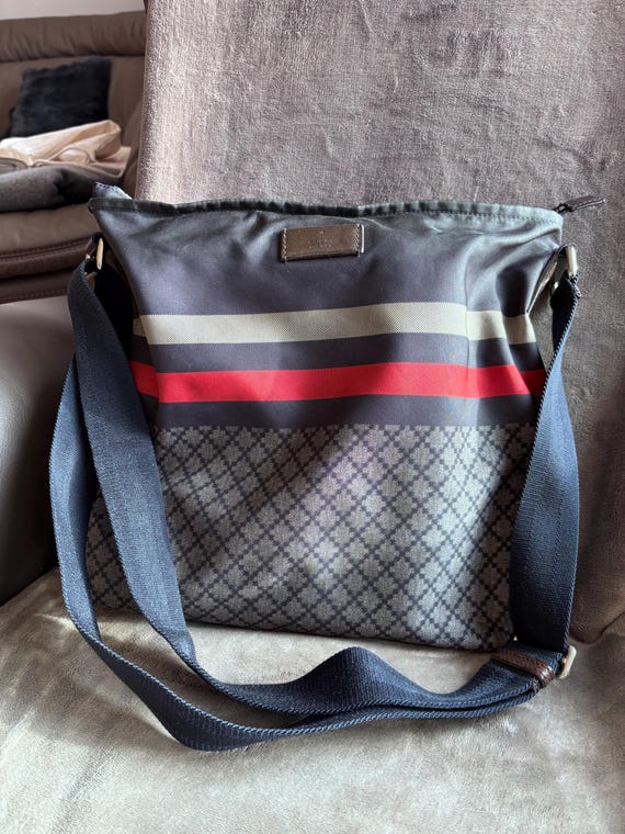 Gucci ディアマンテ ナイロン　トートバッグ ヴィンテージ グッチ ディアマンテ ナイロン キャンバス バッグ - Etsy