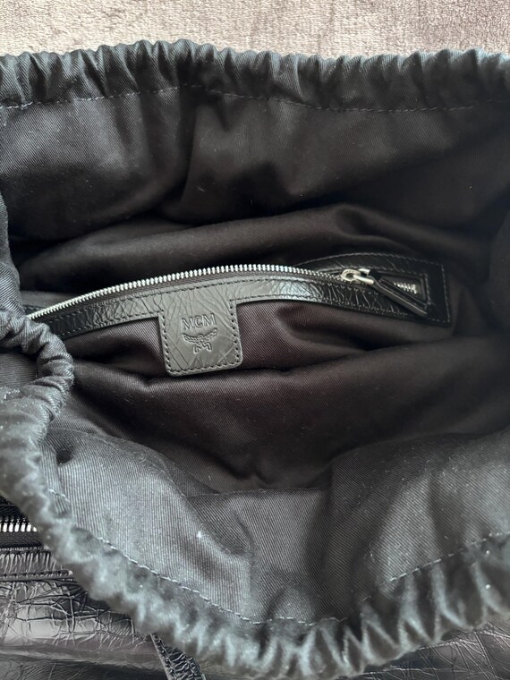 MCM Black drawstring Backpack Rücksack Leder - image 9