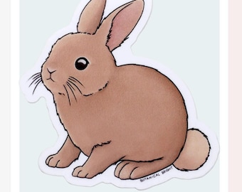 Rabbit Sticker - Large Brown Bunny Waterproof Vinyl Decal - Stationery, Scrapbooks, Journals, & Crafts