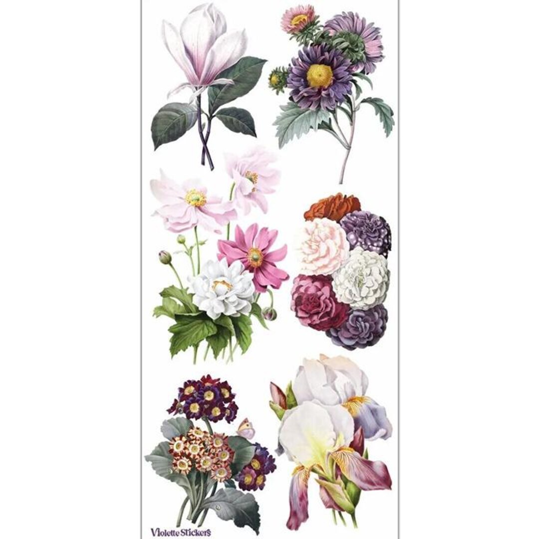 Violette Stickers - Hepburn Floral - 1 Sticker Sheet for Stationary ...