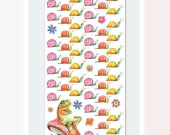 Mini Snail Stickers Sheet - Colorful Snail Planner Stickers - Crafts, Journals, & Scrapbooking