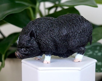 Vietnamese Pot Bellied Pig Figure - Hand Painted & Collectible Small Figurine - Crafts and Displays